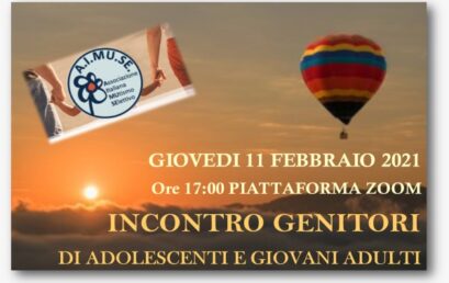 Importante incontro per genitori di adolescenti e giovani adulti