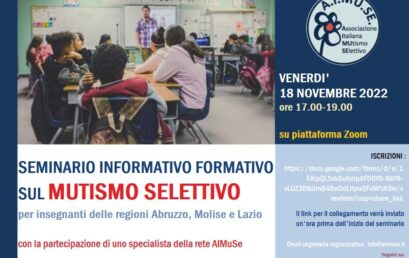 ABRUZZO, MOLISE, LAZIO – Seminario informativo formativo per insegnanti